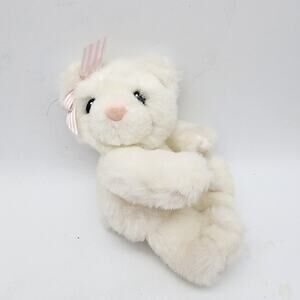 First and Main Bobsie Twins White Cat Kitten Plush Stuffed Animal 7" Head Turned